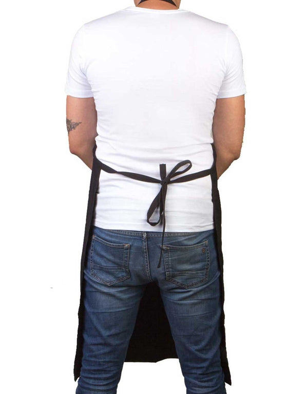 Custom Kitchen Apron with Logo – Black Adjustable Chef Apron with Pocket, 175 g/m² Poly-Viscose - Pamusan.com