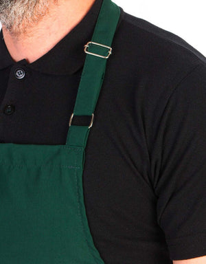 Custom Kitchen Apron with Logo – Green Adjustable Chef Apron with Pocket, 175 g/m² Poly-Viscose - Pamusan.com
