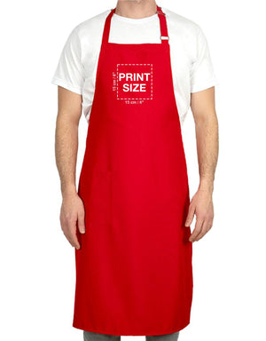 Custom Kitchen Apron with Logo – Red Adjustable Chef Apron with Pocket, 175 g/m² Poly-Viscose - Pamusan.com