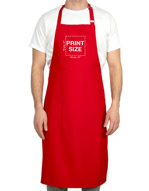Custom Kitchen Apron with Logo – Red Adjustable Chef Apron with Pocket, 175 g/m² Poly-Viscose - Pamusan.com