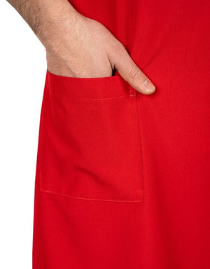 Custom Kitchen Apron with Logo – Red Adjustable Chef Apron with Pocket, 175 g/m² Poly-Viscose - Pamusan.com