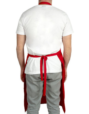 Custom Kitchen Apron with Logo – Red Adjustable Chef Apron with Pocket, 175 g/m² Poly-Viscose - Pamusan.com