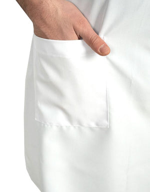 Custom Kitchen Apron with Logo – White Adjustable Chef Apron with Pocket, 175 g/m² Poly-Viscose - Pamusan.com