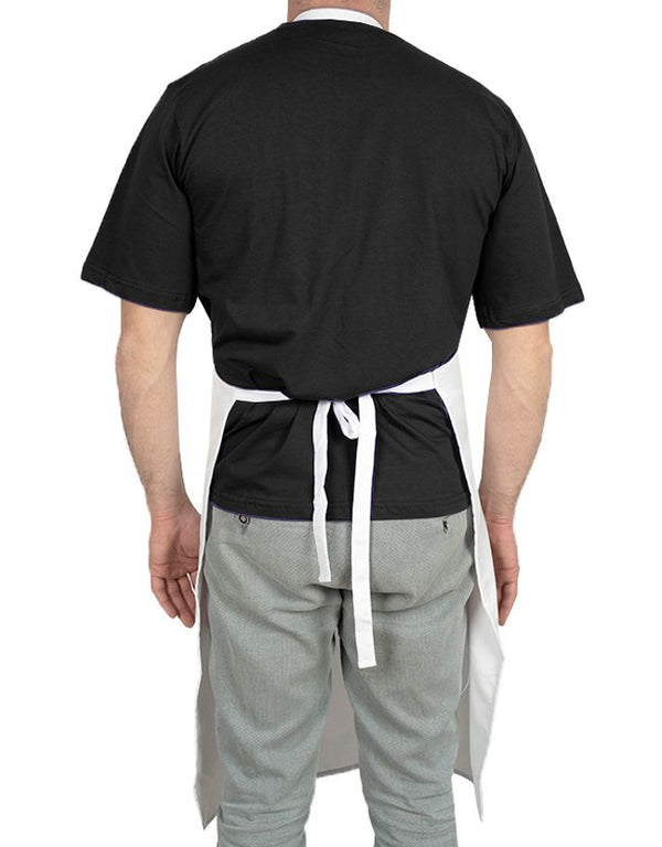 Custom Kitchen Apron with Logo – White Adjustable Chef Apron with Pocket, 175 g/m² Poly-Viscose - Pamusan.com
