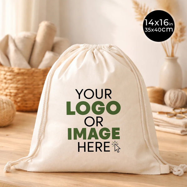 Custom Laminated Cotton Drawstring Backpack 14×16 in (35×40 cm) – 4 oz - Pamusan.com