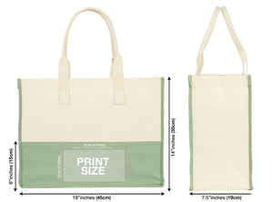 Custom Large Canvas Tote Bag – Mint Green Shopping, Beach & Travel Bag with Pocket for Hotels, Spas, Events - Pamusan.com