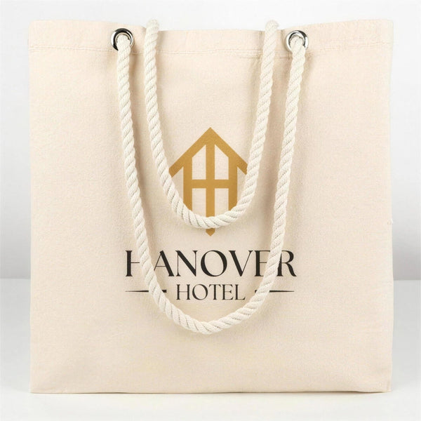 Custom Large Canvas Tote Bag with Logo & Zippered Pocket – 19"x16"x4" - Pamusan.com