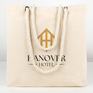 Custom Large Canvas Tote Bag with Logo & Zippered Pocket – 19"x16"x4" - Pamusan.com