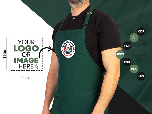 Custom Logo Apron - Personalized Kitchen Aprons, Logo Print Options, Stylish Cooking Aprons for Chefs and Bakers, Apron For Women And For Men - Pamusan.com