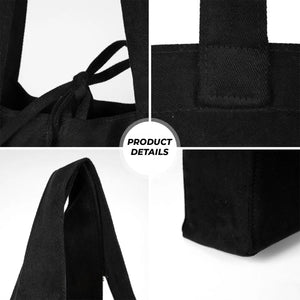 Custom Logo Black Shopping Tote Bags – 14" × 12" × 4" (35 × 30 × 10 cm) – 10 oz - Pamusan.com