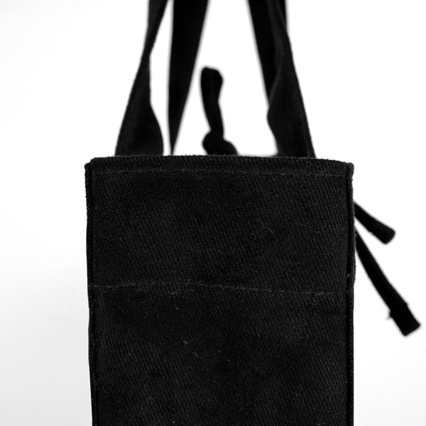 Custom Logo Black Shopping Tote Bags – 14" × 12" × 4" (35 × 30 × 10 cm) – 10 oz - Pamusan.com
