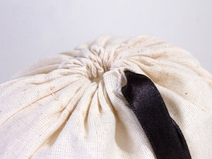 Custom Logo Printed Cotton Bags, 8"W x 12"H (20 x 30 cm) Bridal Gifts, Black Double Drawstring Pouch Bags, Party Favor Bags - Pamusan.com