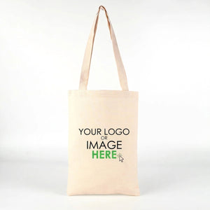 Custom Long Handle Tote Bag 10"x14" With Logo – blank print area mockup – Pamusan.com