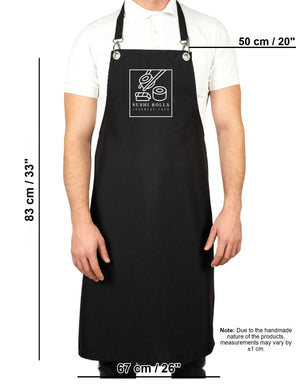 Custom MasterChef Apron with Logo – Black Grommet Chef Apron, 175 g/m² Poly-Viscose - Pamusan.com
