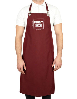 Custom MasterChef Apron with Logo – Burgundy Grommet Chef Apron, 175 g/m² Poly-Viscose - Pamusan.com