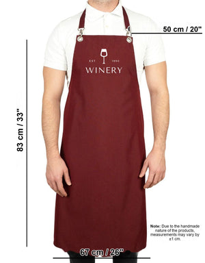 Custom MasterChef Apron with Logo – Burgundy Grommet Chef Apron, 175 g/m² Poly-Viscose - Pamusan.com