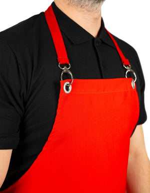 Custom MasterChef Apron with Logo – Red Grommet Chef Apron, 175 g/m² Poly-Viscose - Pamusan.com