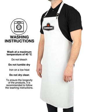 Custom MasterChef Apron with Logo – White Grommet Chef Apron, 175 g/m² Poly-Viscose - Pamusan.com