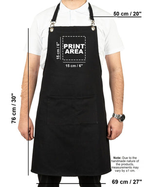 Custom MasterChef Denim Apron with Logo – Black Chef Apron, 400 g/m² Denim - Pamusan.com