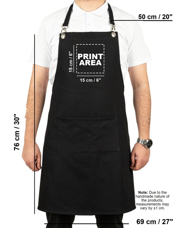 Custom MasterChef Denim Apron with Logo – Black Chef Apron, 400 g/m² Denim - Pamusan.com