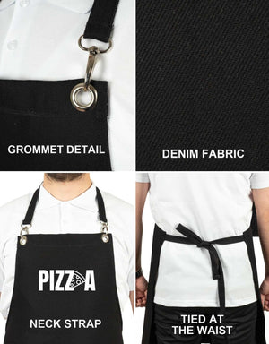 Custom MasterChef Denim Apron with Logo – Black Chef Apron, 400 g/m² Denim - Pamusan.com