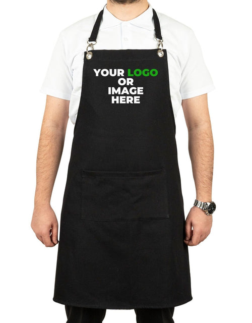 Custom MasterChef Denim Apron with Logo – Black Chef Apron, 400 g/m² Denim - Pamusan.com