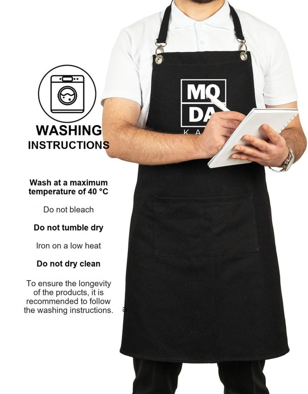 Custom MasterChef Denim Apron with Logo – Black Chef Apron, 400 g/m² Denim - Pamusan.com