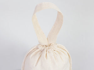 Custom Merry Christmas Bags  Logo & Text  - 6"W x 8"H - Personalized Cotton and Muslin Pouches — logo detail | Pamusan