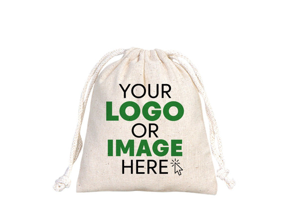 Custom Muslin Bags - 4"W x 5"H (10 x 13 cm) Organic Cotton Favor Bags - Wedding Favor Drawstring Bags - Jewelry - Gift - Produce - Packing Bags - Pamusan.com