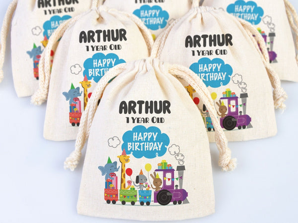 Personalized Happy Birthday Party Goodie Bags - Custom Name, Kids Gift Bags - Pamusan.com