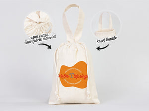 Custom Name Palm Springs Bachelorette Party Bags - 6"W x 8"H (15.5 x 20 cm) Hangover Kit Pouch - Survival Kit - Custom Print Bags for Party , Organic Cotton Bag - Pamusan.com