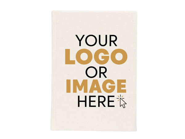 Personalized Canvas Cover 6"x8" Notebook - Text or Logo Print - Pamusan.com