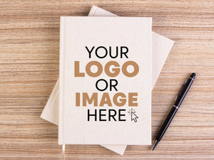 Personalized Canvas Cover 6"x8" Notebook - Text or Logo Print - Pamusan.com