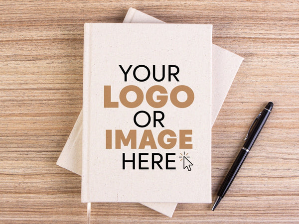 Personalized Canvas Cover 6"x8" Notebook - Text or Logo Print - Pamusan.com