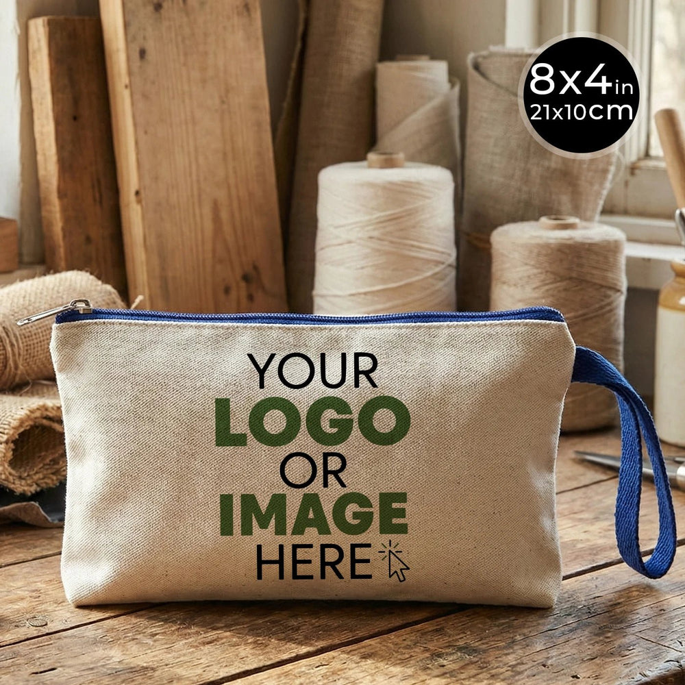 Custom Pencil Case 8" × 4" (21 × 10 cm) 6 oz – Saxe Blue Zipper - Pamusan.com