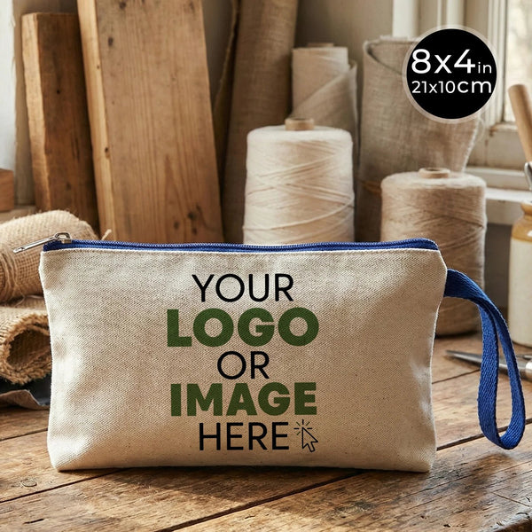 Custom Pencil Case 8" × 4" (21 × 10 cm) 6 oz – Saxe Blue Zipper - Pamusan.com