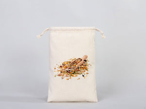 Custom Pouches, Logo Pouch Bag - 8"W x 12"H (20 x 30 cm) Personalized Cotton Muslin Bag - Personalized Organic Cotton Mini Favor Bag - Pamusan.com