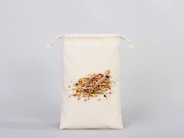 Custom Pouches, Logo Pouch Bag - 8"W x 12"H (20 x 30 cm) Personalized Cotton Muslin Bag - Personalized Organic Cotton Mini Favor Bag - Pamusan.com