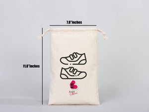 Custom Pouches, Logo Pouch Bag - 8"W x 12"H (20 x 30 cm) Personalized Cotton Muslin Bag - Personalized Organic Cotton Mini Favor Bag - Pamusan.com