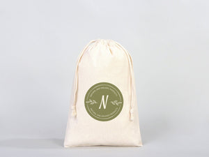 Custom Pouches, Logo Pouch Bag - 8"W x 12"H (20 x 30 cm) Personalized Cotton Muslin Bag - Personalized Organic Cotton Mini Favor Bag - Pamusan.com
