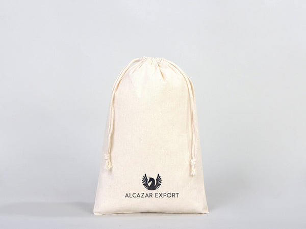 Custom Pouches, Logo Pouch Bag - 8"W x 12"H (20 x 30 cm) Personalized Cotton Muslin Bag - Personalized Organic Cotton Mini Favor Bag - Pamusan.com