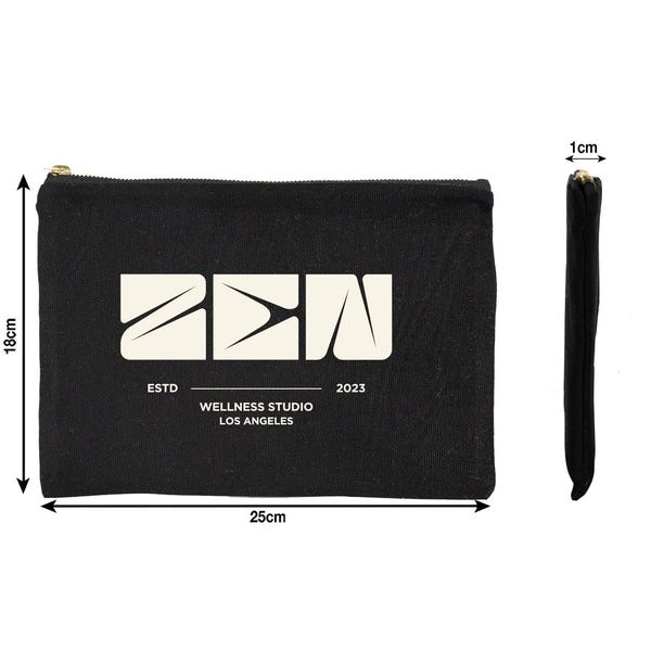 Custom Printed Black Canvas Clutch Pouch – 10" × 7" (25 × 18 cm) – 10 oz - Pamusan.com