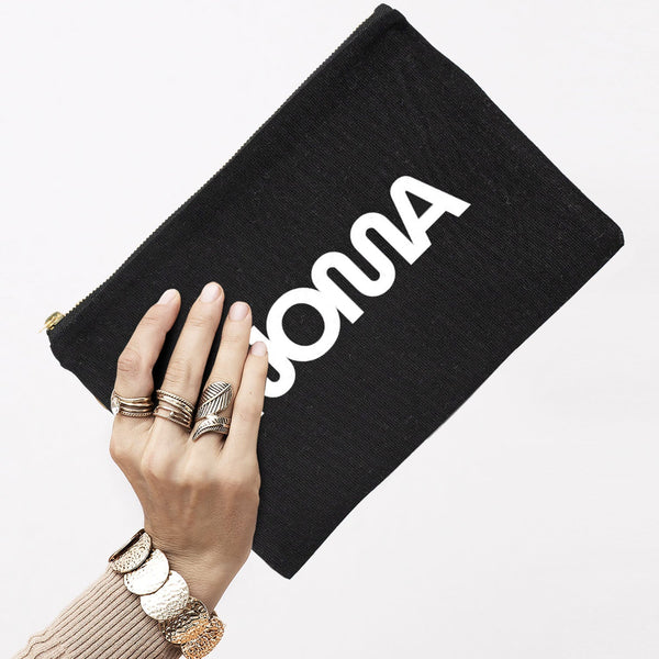 Custom Printed Black Canvas Clutch Pouch – 10" × 7" (25 × 18 cm) – 10 oz - Pamusan.com