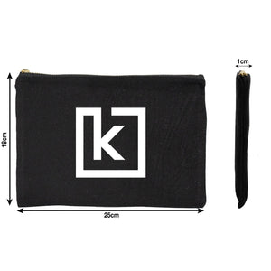 Custom Printed Black Canvas Clutch Pouch – 10" × 7" (25 × 18 cm) – 10 oz - Pamusan.com