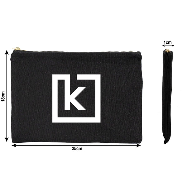 Custom Printed Black Canvas Clutch Pouch – 10" × 7" (25 × 18 cm) – 10 oz - Pamusan.com