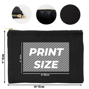 Custom Printed Black Canvas Clutch Pouch – 10" × 7" (25 × 18 cm) – 10 oz - Pamusan.com
