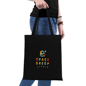 Custom Printed Black Cotton Tote Bag – 14" × 16" (35 × 40 cm) – 4 oz - Pamusan.com