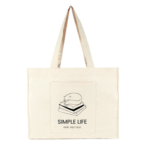 Custom Printed Canvas Tote Bag with Front Pocket – 18" × 14" × 4" (45 × 35 × 10 cm) – Full Gusset – 10 oz - Pamusan.com