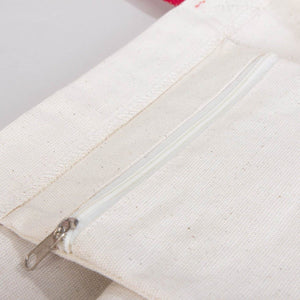 Custom Printed Canvas Tote Bag with Red Woven Handles – 18" × 14" × 3" (45 × 35 × 8 cm) – Thick 10 oz Cotton - Pamusan.com