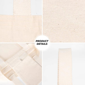 Custom Printed Canvas Tote Bag with Woven Handles – 14" × 16" × 4" (35 × 40 × 10 cm) – Natural 10 oz - Pamusan.com